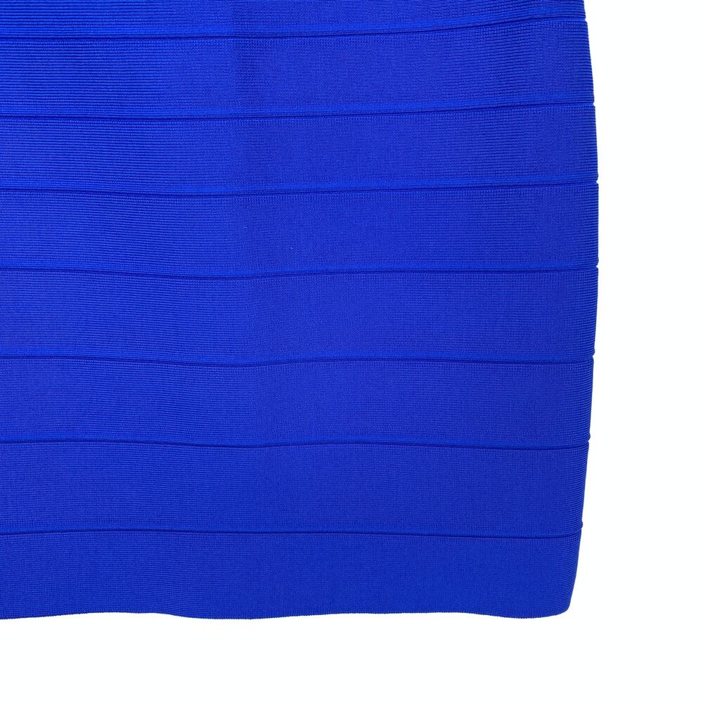 Herve Leger Sweetheart Neckline Bandage Mini Dress Womens Sz L Bright Blue NEW - Picture 4 of 9